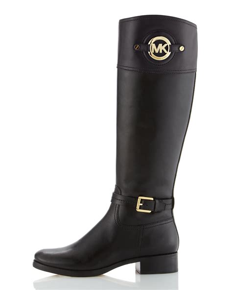 michael michael kors stockard leather boot black|Michael Kors cowboy boots.